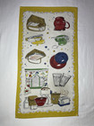 Longaberger Retro Kitchen Tea Towel Yellow 15” X 27.5” Euc