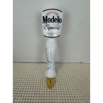 Modelo Especial Beer Tap Handle White Gold Ceramic Bar Accessory New Defect