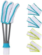 Blind Duster Window Cleaner Brush with 5 Microfiber Sleeves