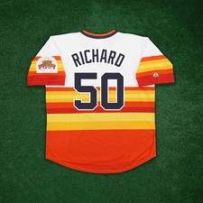 J.R. Richard 1986 Houston Astros Rainbow Cooperstown Jersey w/ All Star Patch