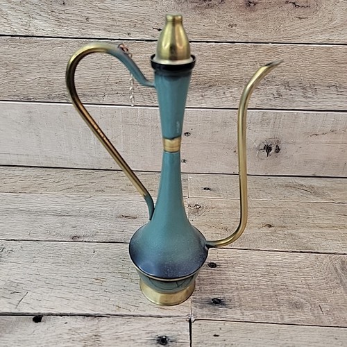 VTG Brass Genie Lamp Pitcher Teapot Jerusalem Israel Etched 9.5" - Picture 5 of 8