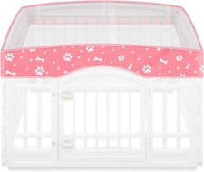 Dog Playpen Mesh Top Lid Fits for 36 Inch 4 Panels Regular Square Plastic Exe...