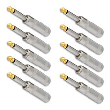 10PCS 6.35 mm 1/4 in Jack Male MONO Male Audio Speaker Adapter Plug Assembly