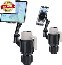 Cup Holder Tablet Mount, Ipad Cup Holder Car Mount with Adjustable Arm