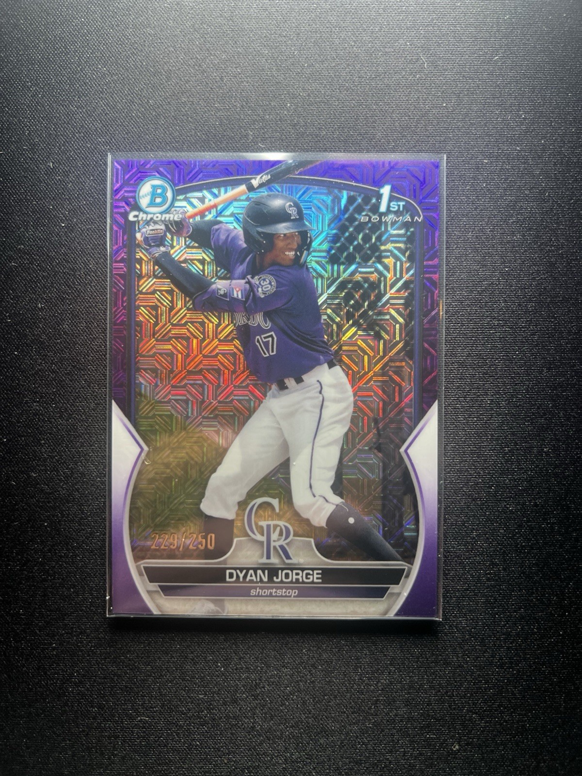 2023 Bowman Chrome - Dyan Jorge #BCP-22 - Purple Mojo Refractor /250