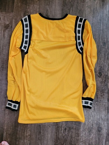 Vintage NOS 70s Yamaha Yellow Racing Jersey Size S Enduro Stripes Motorcycle - Picture 3 of 3