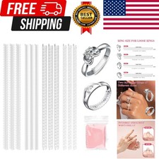 Ring Sizer for Loose Rings, 12 Pack 4 Sizes, Invisible Clear 12pcs