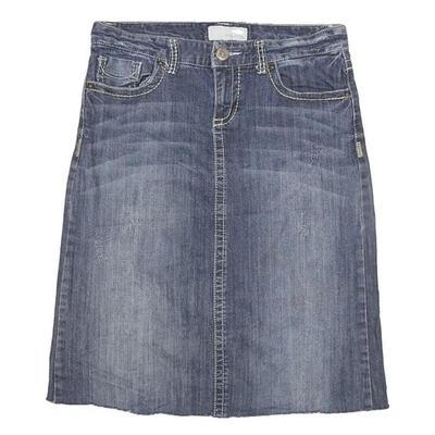 MAURICES Femmes Bleu Jean Mini Jupe Coton Mélange XL Casual Longueur Genou Zip - Photo 1/4