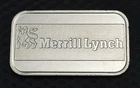 Merrill Lynch Silvertowne Reverse Silver .999 1 oz Bar Vintage Rare