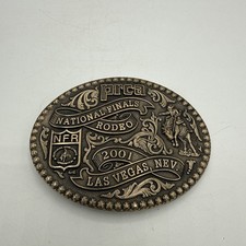 Rare 2001 NFR PRCA Pro Rodeo LAS VEAGS Montana Silversmiths Belt Buckle