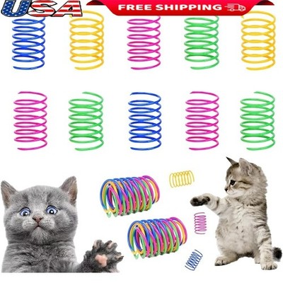 Interactive Cat Spring Toys 100 Pack Safe Bouncing Colorful Exercise Play Fun US