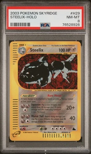 Pokemon Steelix Holo Skyridge H29 PSA 8