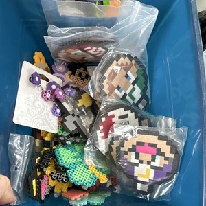 Handmade Kandi Perler-Style Fuse Bead Pixel Art Coasters Lot Assorted Designs