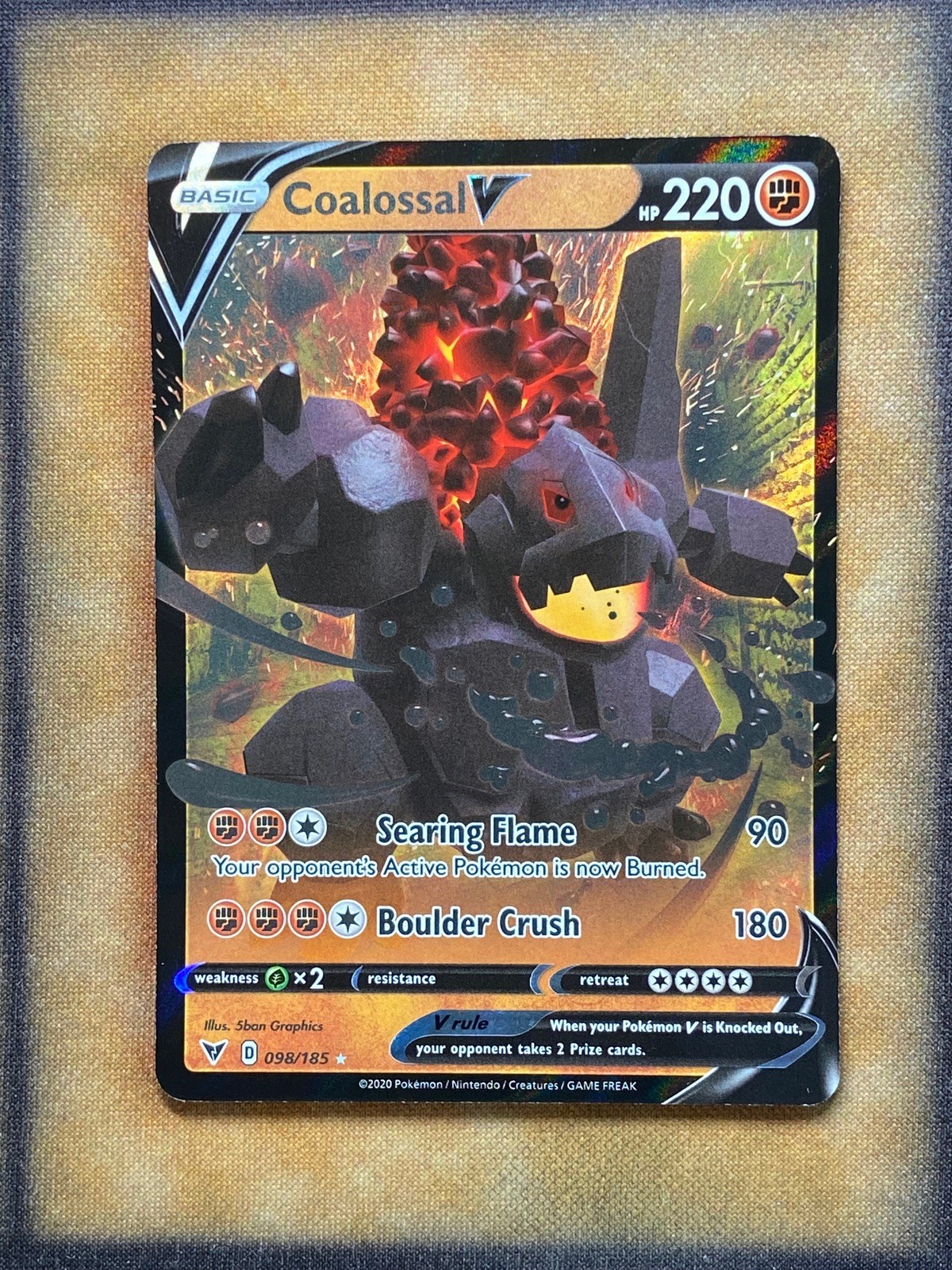 Pokemon Coalossal V 098/185 Vivid Voltage Ultra Rare Holo NM