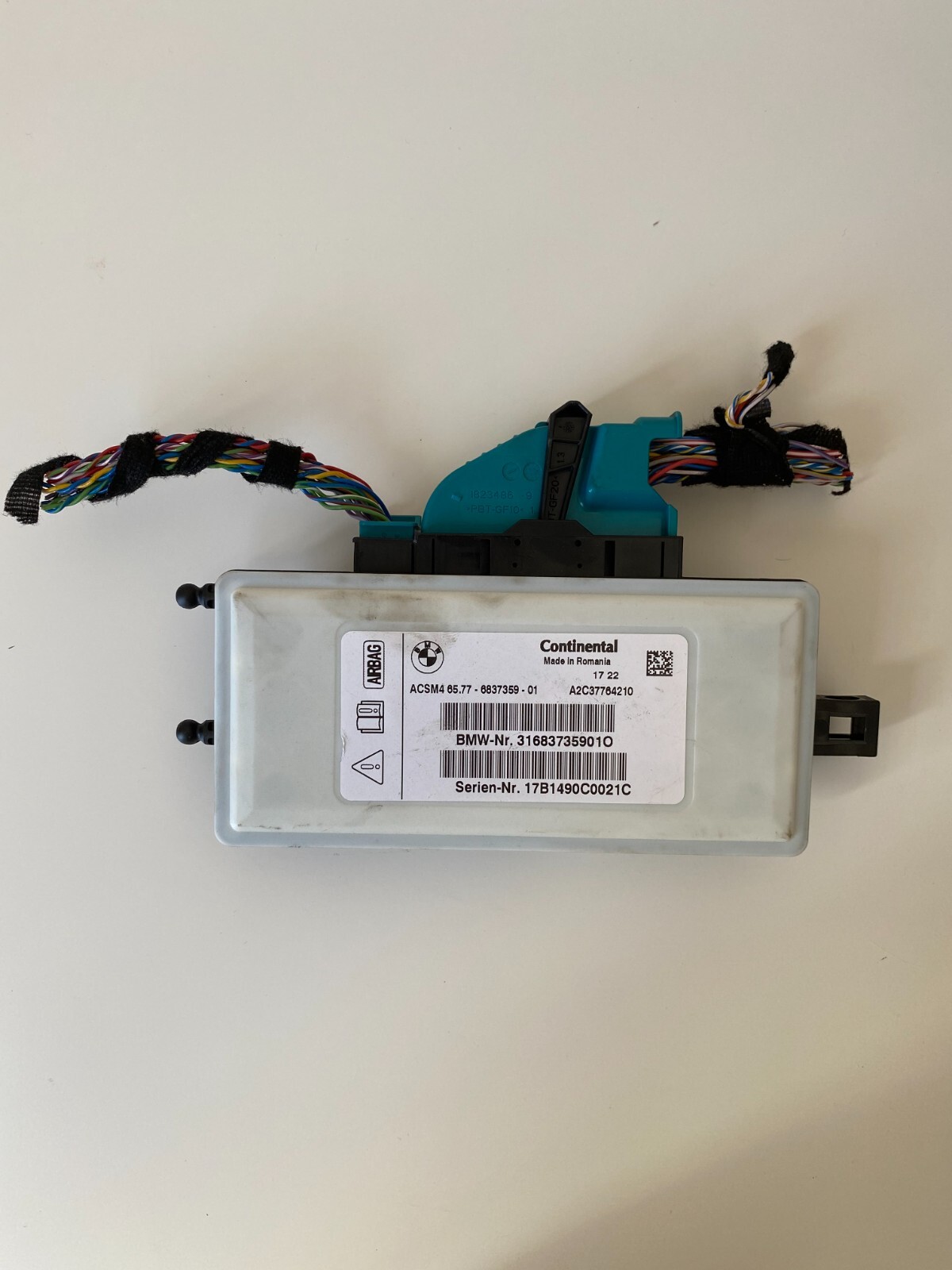 BMW F-SERIES SRS AIRBAG CONTROL MODULE 65.77-9319493 / A2C37764210 