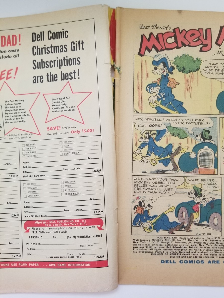Walt Disney's Mickey Mouse #57 (Dell Comics, 1958) 10 Cent Edition