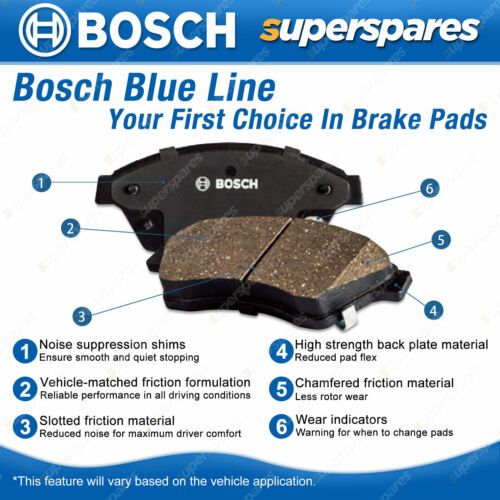 Front + Rear Disc Rotors Bosch Brake Pads for Land Discovery LJ LT 2.5L 102KW - Picture 3 of 5