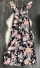 Ladies Long Floral Special Occassion Dress Size 8 New Look