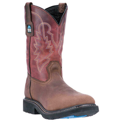 McRae Work Boots Men Brown 11 Inch Deep Dip Pull On Wellington MR85105 Size 7.5