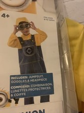 New Boys Halloween Costume Despicable Me Minion 4+ Fits Size 8 To 10