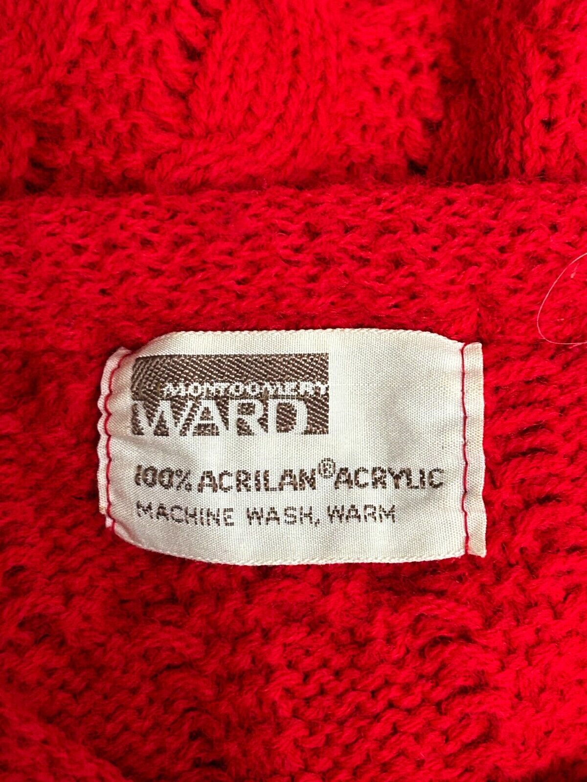 Montgomery Ward Button Up Acrylic Knit Poncho Fri… - image 6