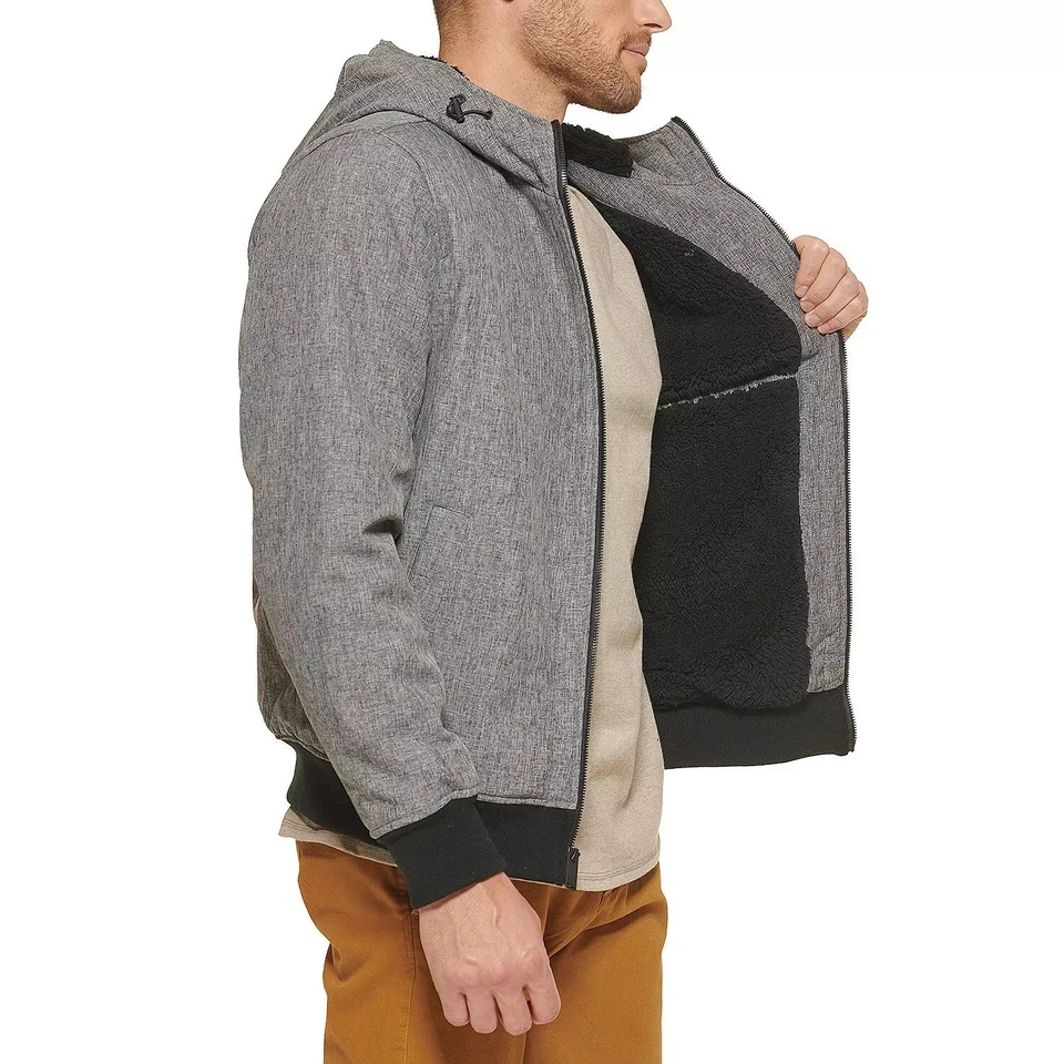 Dockers Men's Soft Shell Sherpa Bomber Jacket Heather Gray 3X-Large TALL - Image 3 of 3