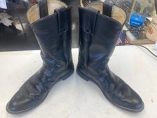 Vintage Justin Black Leather L3703 Western Roper Cowboy Boots Women's 6.5 B USA
