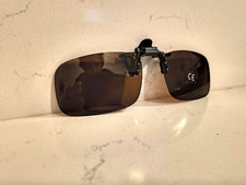 Clip On Flip up Sunglasses Brown Polarized UV Protection