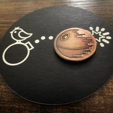 DEATH STAR (Raised Relief Aged Copper) Hand Made Custom Golf Ball Marker!