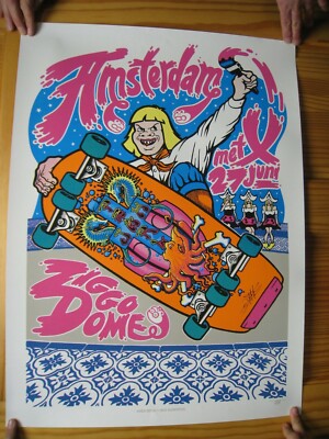 Pearl Jam Poster Siebdruck Amsterdam 27. Juni Gruseliger Skateboarder Ziggo Dome