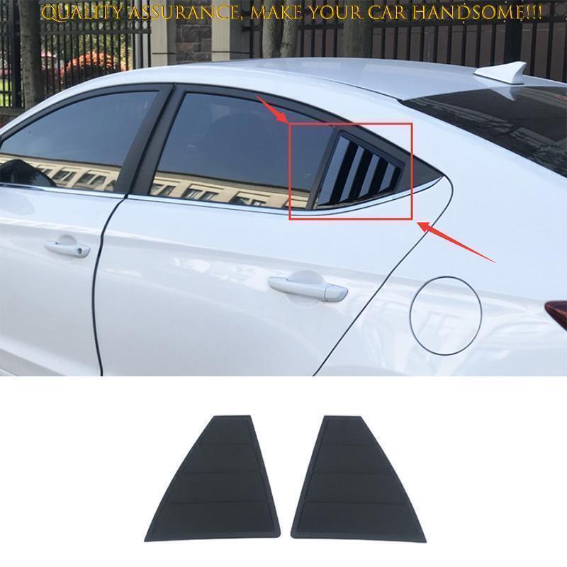 2017-2020 Hyundai Elantra Matte Black Quarter Window Louvers 2PC Set