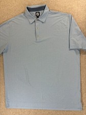 Footjoy Classic Solid Short Sleeve Performance Golf Polo Shirt Men's 2XL Blue