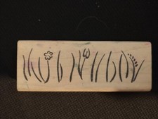 Flowers In A Row Garden Spring Summer Border Rubber Stamp