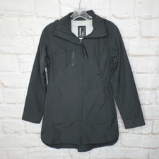 Mondetta Black Soft Shell Rain Windbreaker High Low Hooded Jacket Small