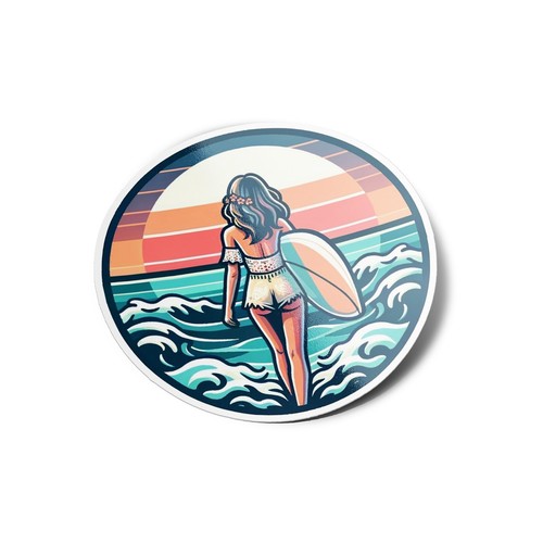 50 Autocollants Vinyle Surf - Imperméables, Repositionnables - Pour Gourdes, Valises, Skate, Téléphone, Décoration DIY