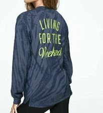 Victoria’s Secret PINK Blue Tie Dye Long Sleeve Pocket Tee Shirt Medium - NWT