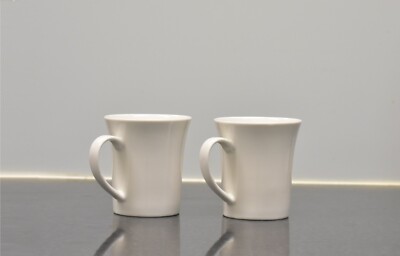 Kaffeebecher 340ml weiß Porzellan Kaffeetassen für Milch Heiß Kakao Latte Kaffeetasse