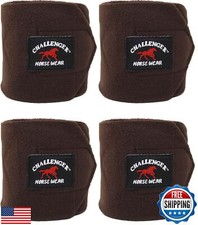 CHALLENGER Horse Equine Tack Set of 4 Soft Fleece Grooming Leg Polo Wraps Bro