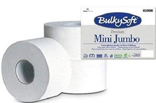 12 Rotoli Carta Igienica Mini Jumbo 2 Veli 130 Metri – Lunga Durata, Alta Assorbenza, Made In Italy