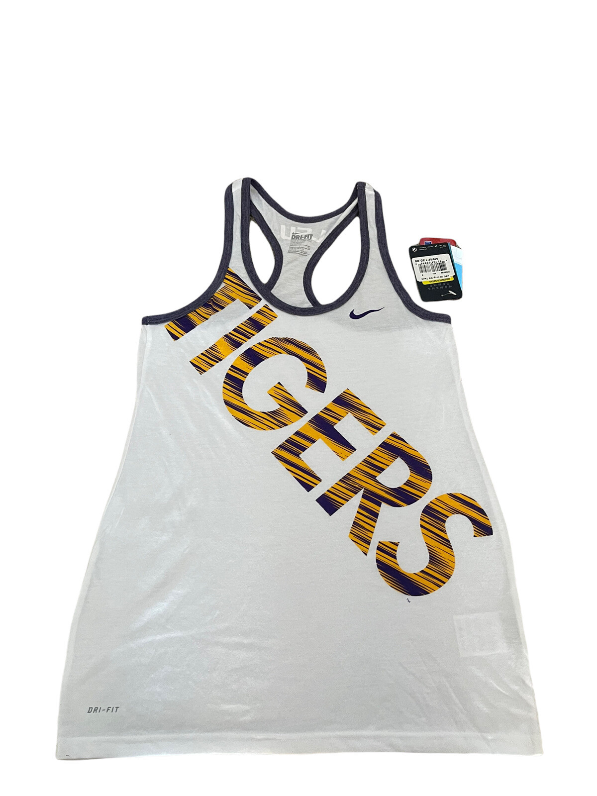 Женская майка Nike Dri-Fit NCAA LSU Tigers белого цвета, размер S