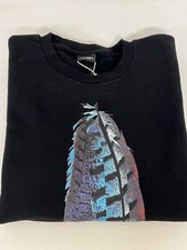 Marcelo Burlon Icon Feather Crewneck Sweatshirt in Black Yellow Mens Size XL