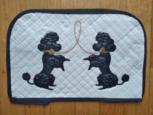 1950's Vintage New NOS Dora May Kitchen Toaster Cover Black Poodles Quilted - Picture 1 of 2