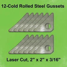 Roll cage Gusset 2”x2"x 3/16” -Set of (12) Steel Gussets, Cold Rolled, steel,RZR