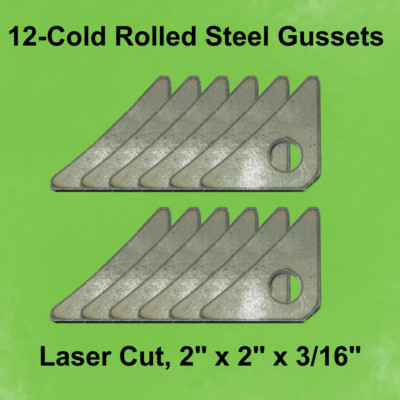 Roll cage Gusset 2 x2''x 3/16  -Set of (12) Steel Gussets, Cold Rolled, steel,RZR