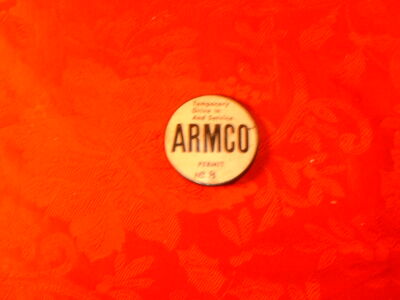  Armco Middletown Plant  Pass  badge (pin)