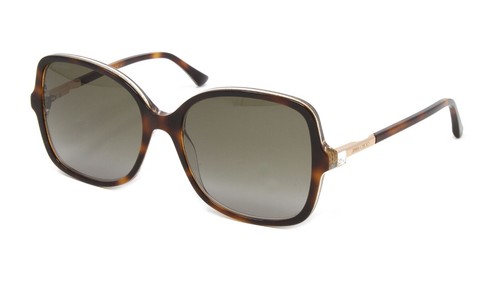 Jimmy Choo Sunglasses Women's Square Judy/S 0T4 Havana Pink 57mm Brown Lens NEW! - 第 1/3 張圖片
