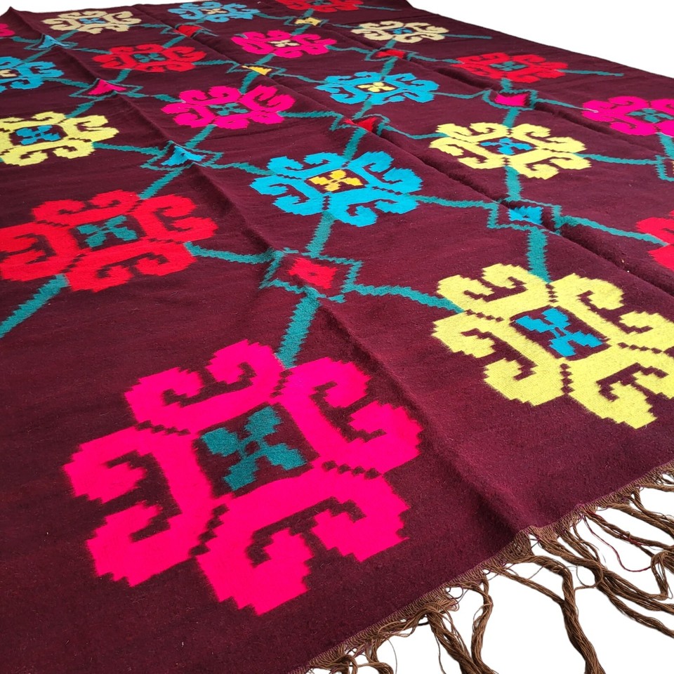 Moro Con Rugs Pattern Moroccan Handmade Rug Wool Azilal Kilim Floral Boho Area Rug Berber ...