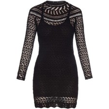 SALE! STUNNING NEW ISABEL MARANT BLACK CROCHET COTTON MINI DRESS FR 36 UK 8