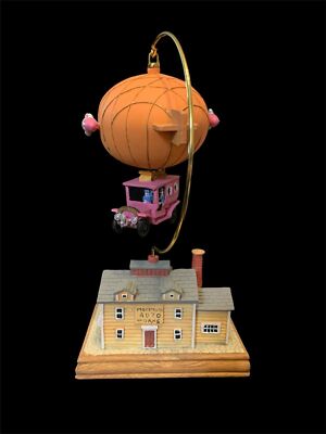 Ceramic Building auto shop with Musical Spinning aircraft