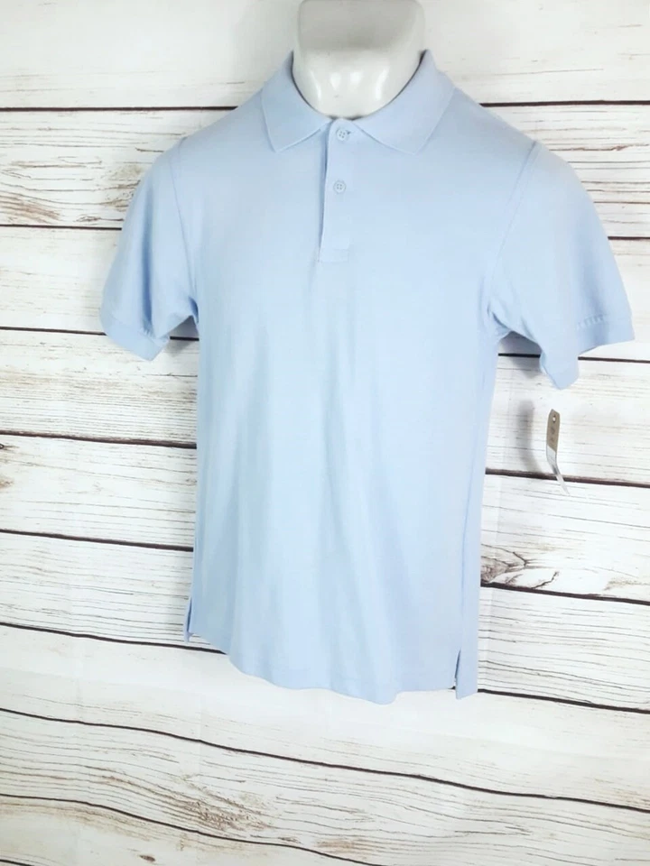 Polo Dockers Niños Talla L 14-16 Azul Claro Mangas Cortas Uniforme Escolar  Foto 3 de 4